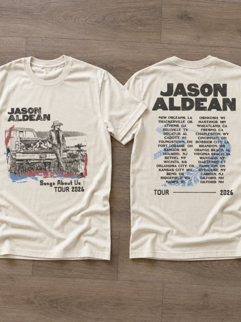 Jason Aldean Songs About Us Tour 2026 Double Sided T-Shirt